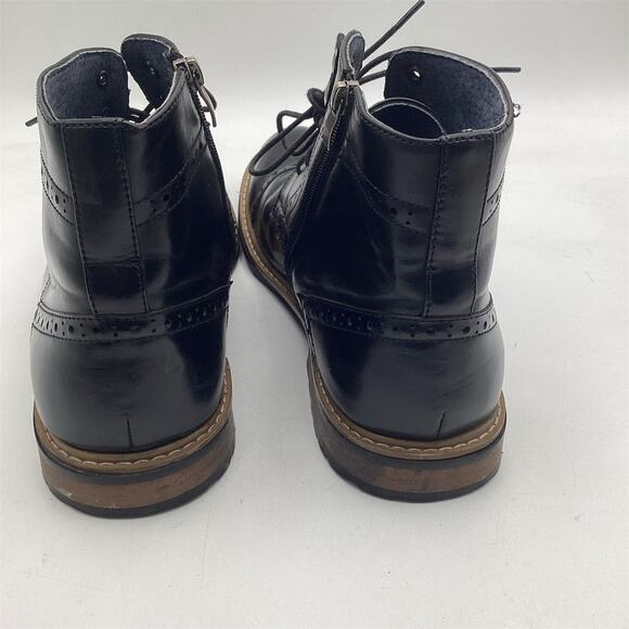 Bruno Marc Men\'s Ankle Boots Black‎ Cap Toe Lace Up Side Zip Size 10.5 main image 7